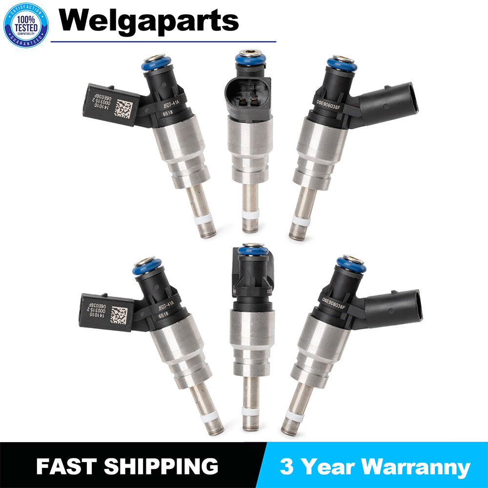 6Pcs Fuel Injectors for 2008-2012 for Audi A4 A5 Quattro A6 Q5 3.2L V6 06E906036F