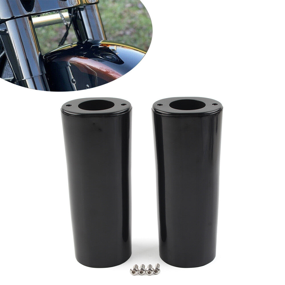 2 verl?ngerte Tauchrohrabdeckungen f¨¹r for Harley Street Glide Road King Schwarz