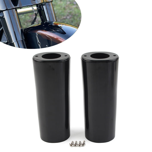 2 verl?ngerte Tauchrohrabdeckungen f¨¹r for Harley Street Glide Road King Schwarz