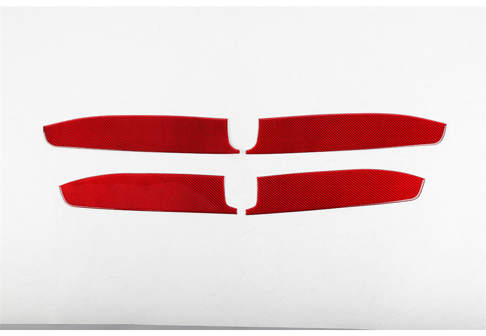 4¡ÁRed Carbon Fiber Door Armrest Panel Decorative Trim For Toyot@ 4Runner 2010-23