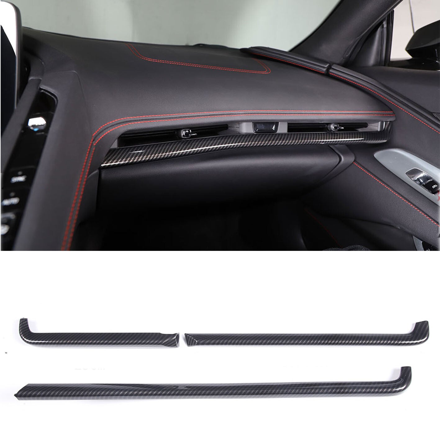 Carbon fiber ABS dashboard panel trim for Corvette C8 Z51 Z06 2020-23 - n