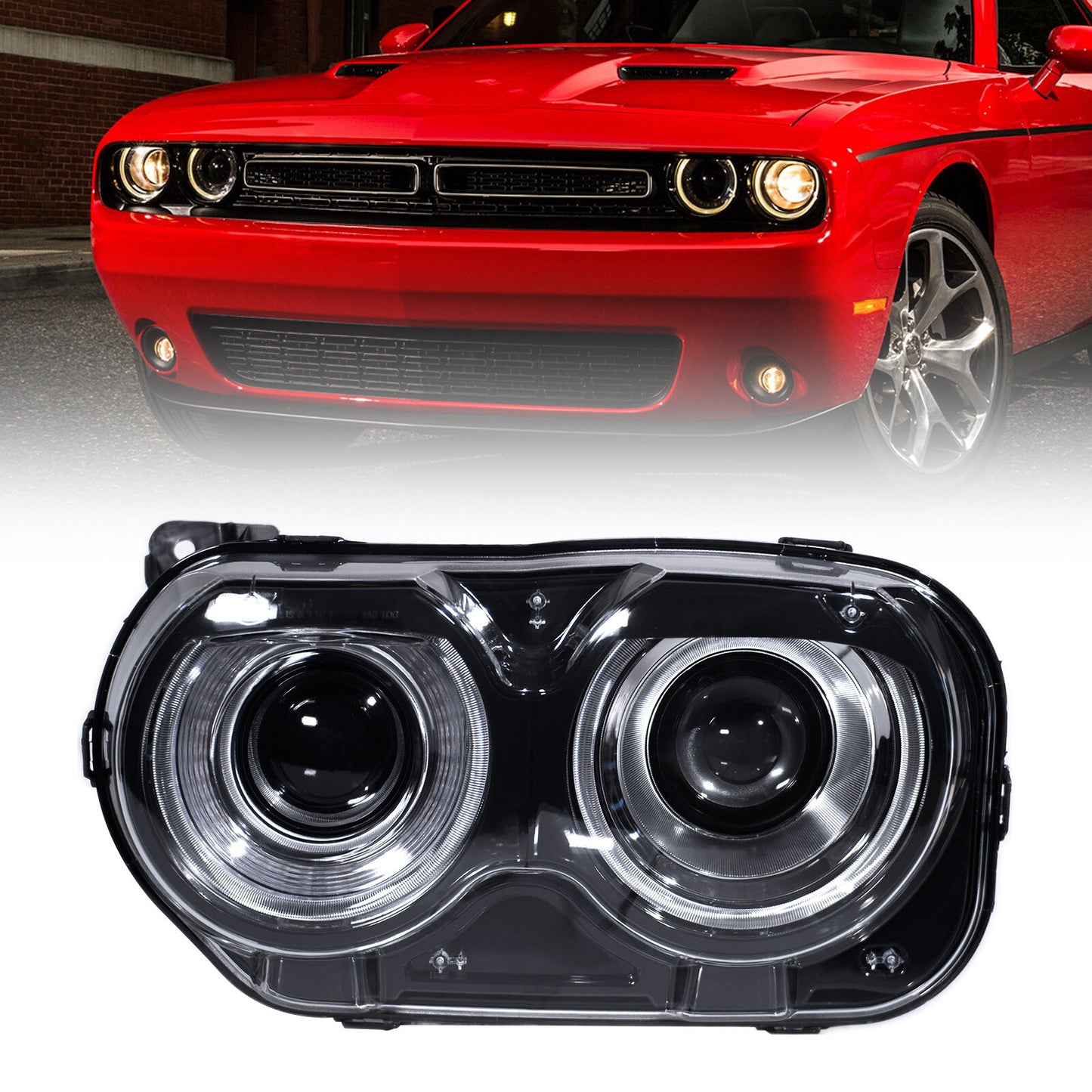 For 2015-2023 for Dodge for Challenger Halogen w/LED DRL Headlight Headlamp Driver Left v