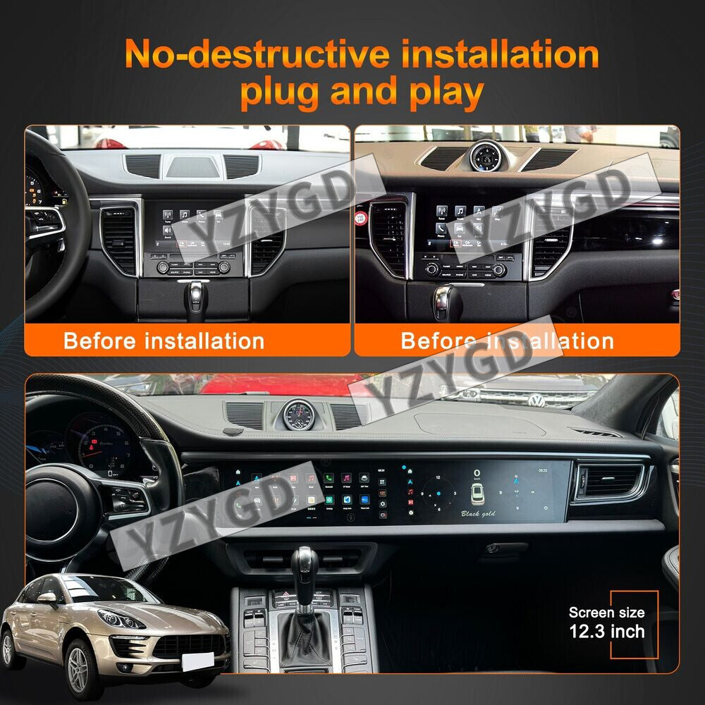 for Porsche Macan 2014-2017 Android Auto Car Radio GPS Navi CarPlay Dual Screen