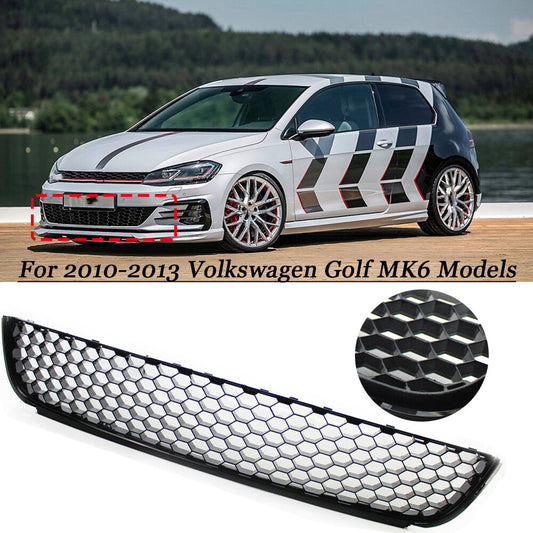 The honeycomb mesh lower center grille on the front bumper is suitable for Volkswagen for Golf / for Jetta MK6 (2009-2013).