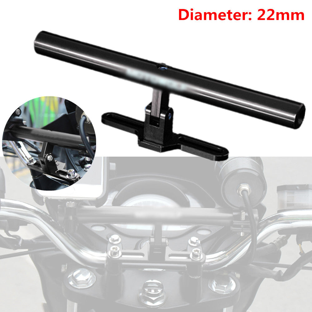 22mm Motorcycle All-Terrain Vehicle CNC Multi-functional Extended Crossbar Light Bracket Rod Black - n