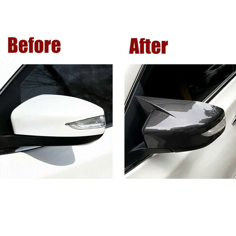 2PC Carbon Fiber Look Door Rear View Mirror Cover Trim for Nissan Altima 13-2018