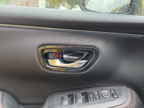 Red Carbon Fiber Automatic Gear Console Cover Trim for Chrysler 200 2011-2014 v