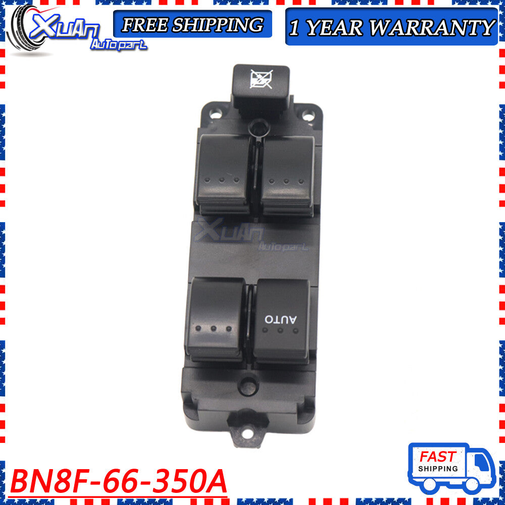 Brand new BN8F-66-350A main power window switch (left side) suitable for Mazda 3 (2004-2009). v