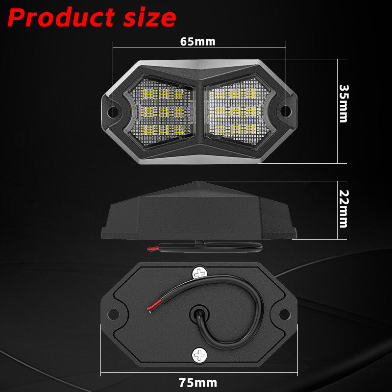 6 Pods LED Rock Underbody Lights Lamp for Jeep Offroad Truck ATV UTV Boat