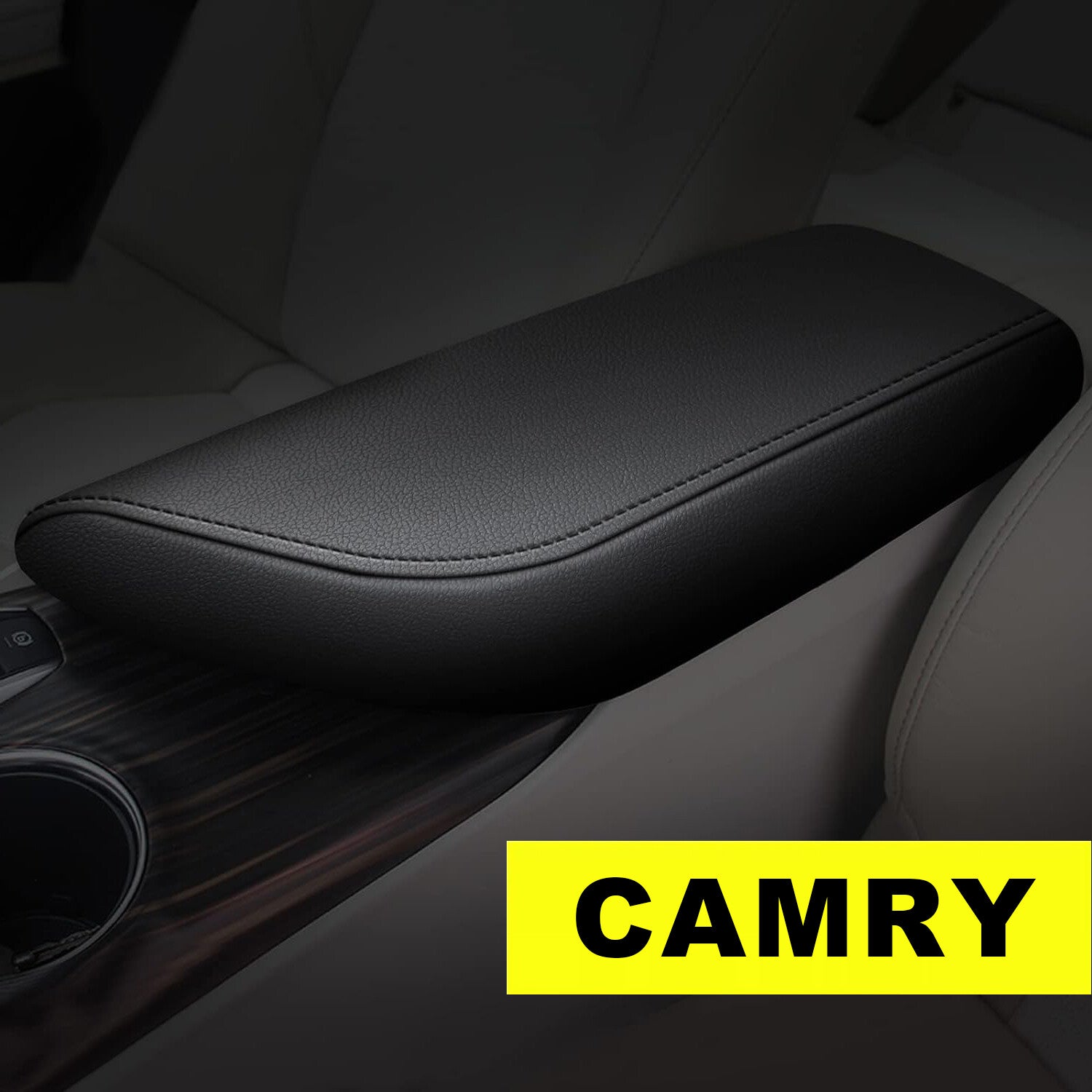 Custom-made leather center console armrest cover for 2018-2024 for Camry , black. n