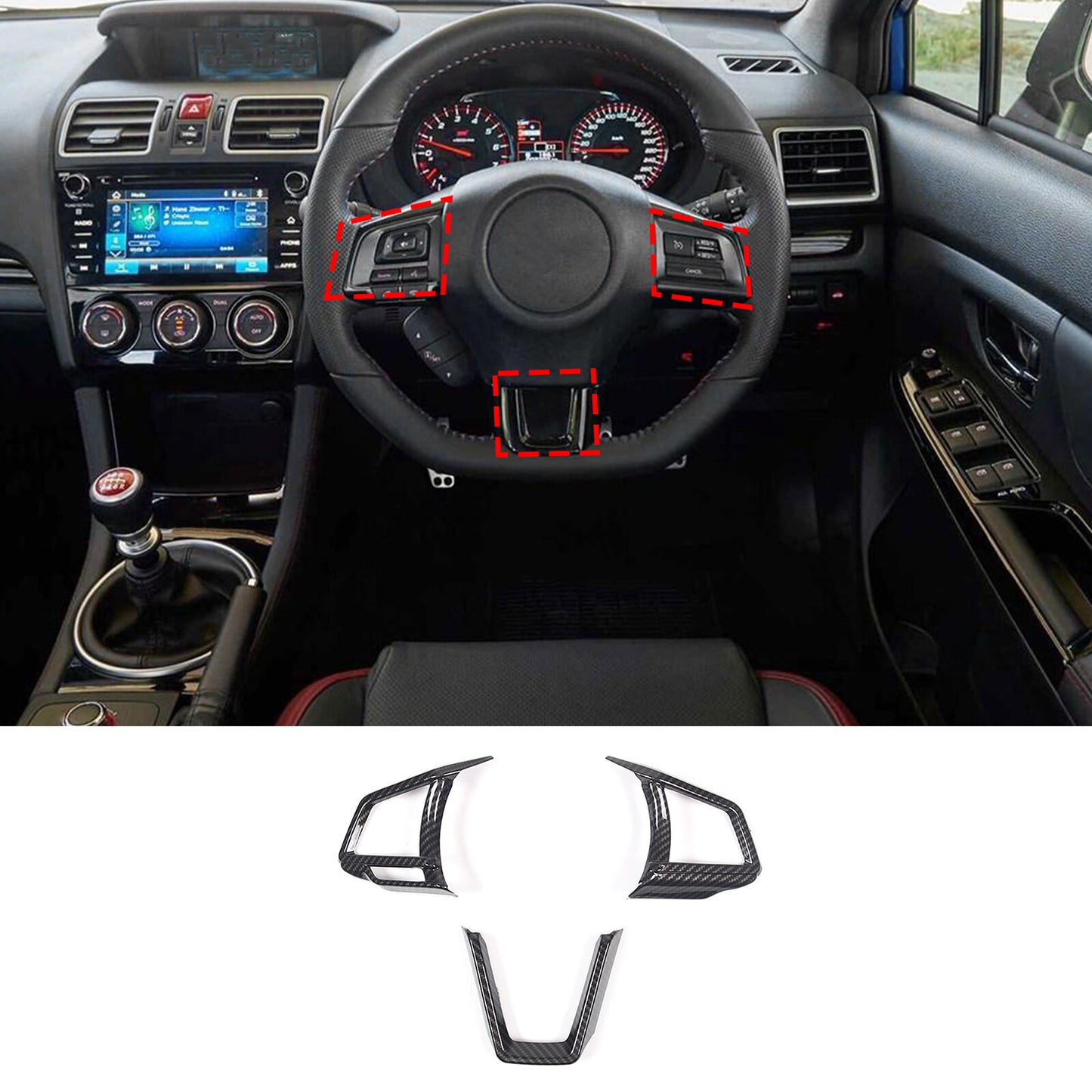 Matte Black Steering Wheel Frame Cover Trim Trim for Tundr@ 2022-23- v