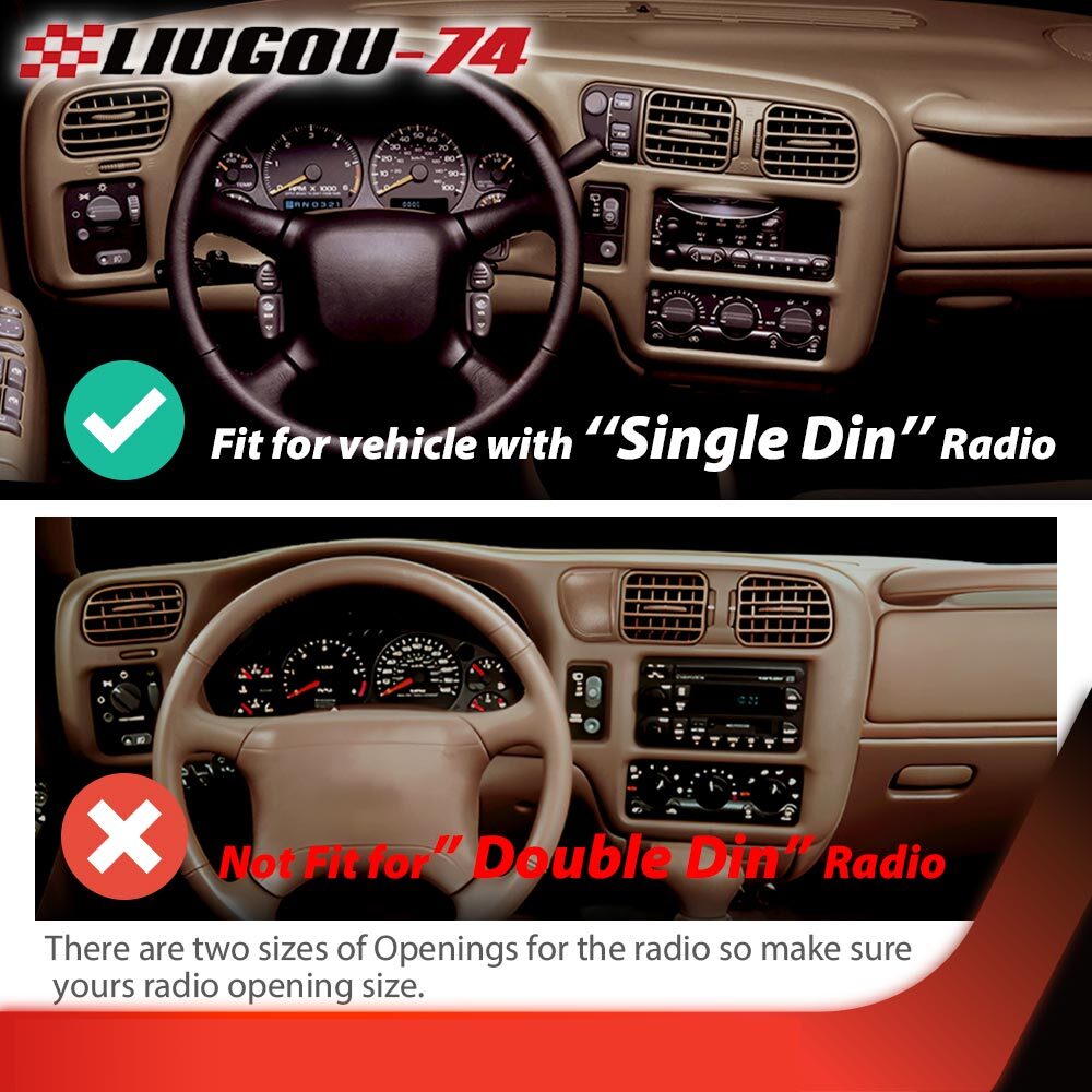 Dash Circle Single Din Brown Suitable for 1998-2004 S-10 for GMC Sonoma Jimmy Blazer- v