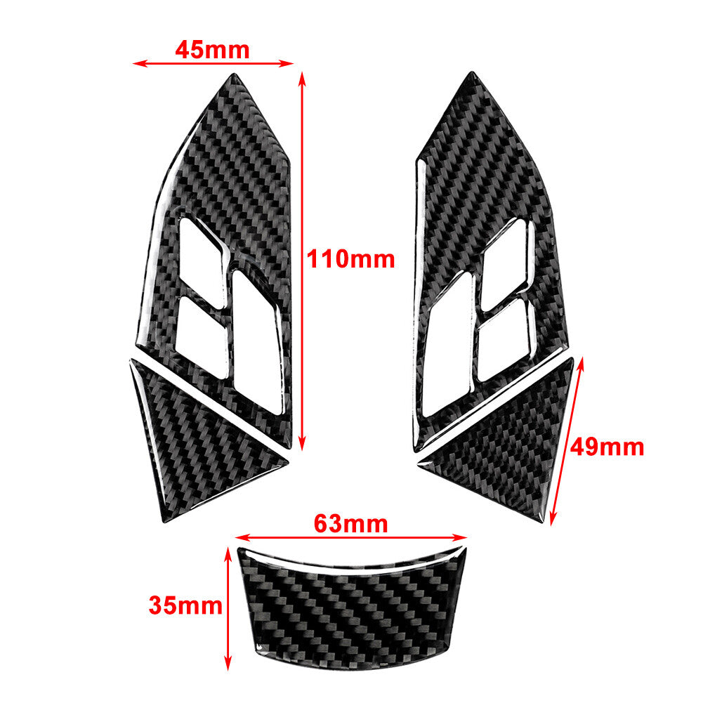 5x Carbon Fiber Look Steering Wheel Cover Trim for BMW 5 Series E60 E61 03-10