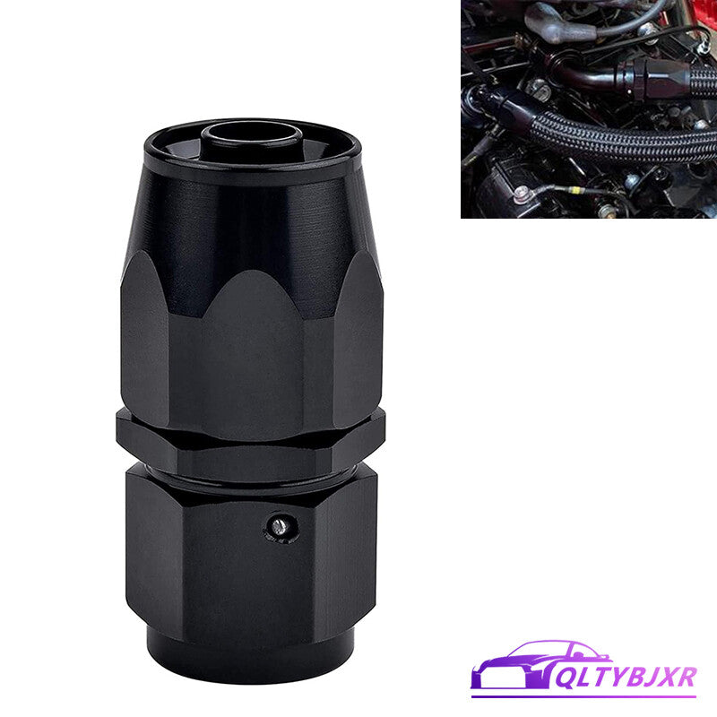 1Pc 6AN AN6 Black Straight Swivel Fuel Oil Hose End Fittings Adaptor Aluminum