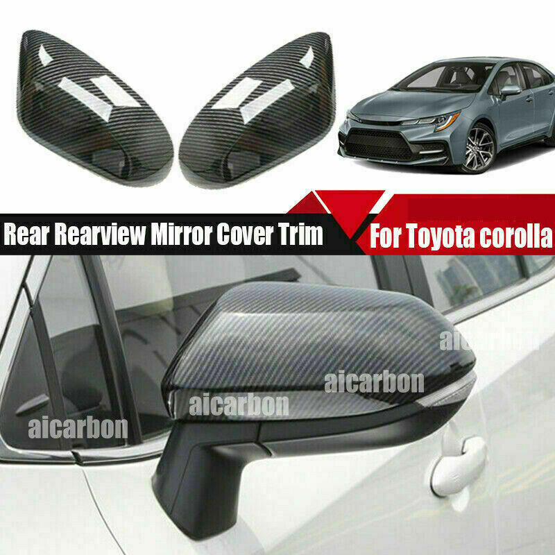 for Toyota for Corolla 2019-2022 Carbon Fiber Style Side Rearview Mirror Cover Trim