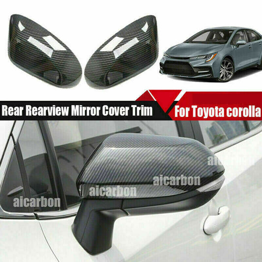 for Toyota for Corolla 2019-2022 Carbon Fiber Style Side Rearview Mirror Cover Trim