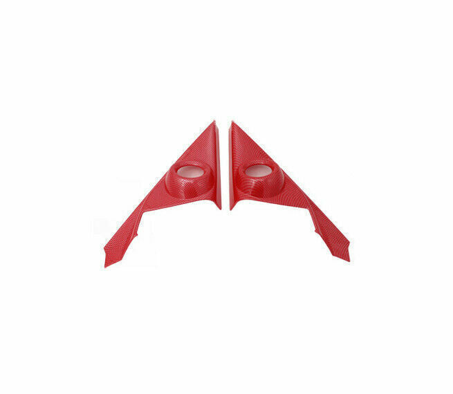 A Post Speaker Frame Cover Trim 2PCS for Honda for Civic 2016-2021 Red Carbon Fiber