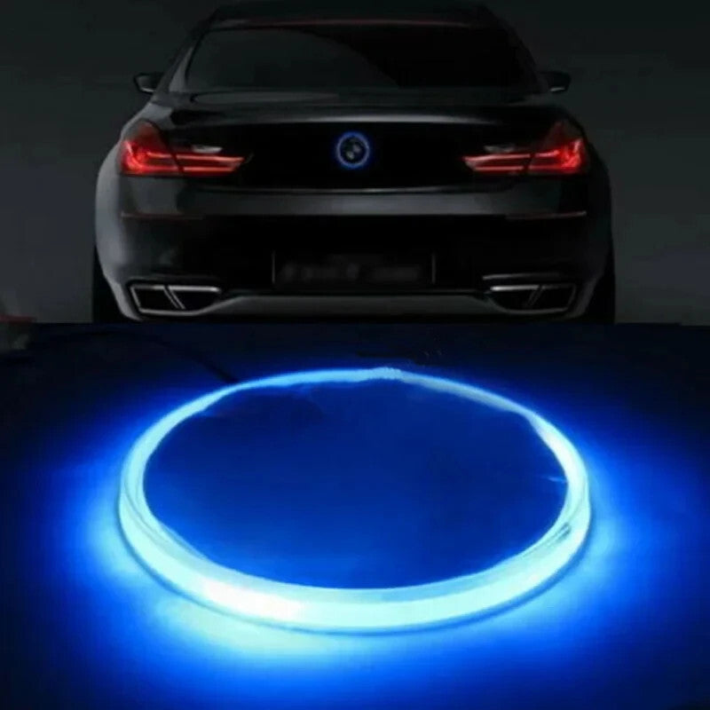 82mm Car Blue Background Tail Badge Emblem LED Light Lamp Sticker for BMW 3 5 7