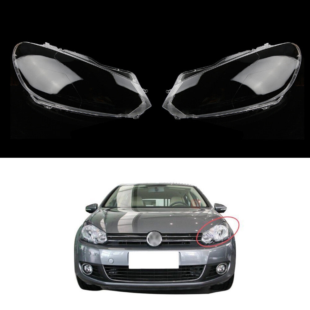 for VW for Golf 6 MK6 GTI 2010 11-2013 LeftRight Headlight Lens Cover Clear Lenses