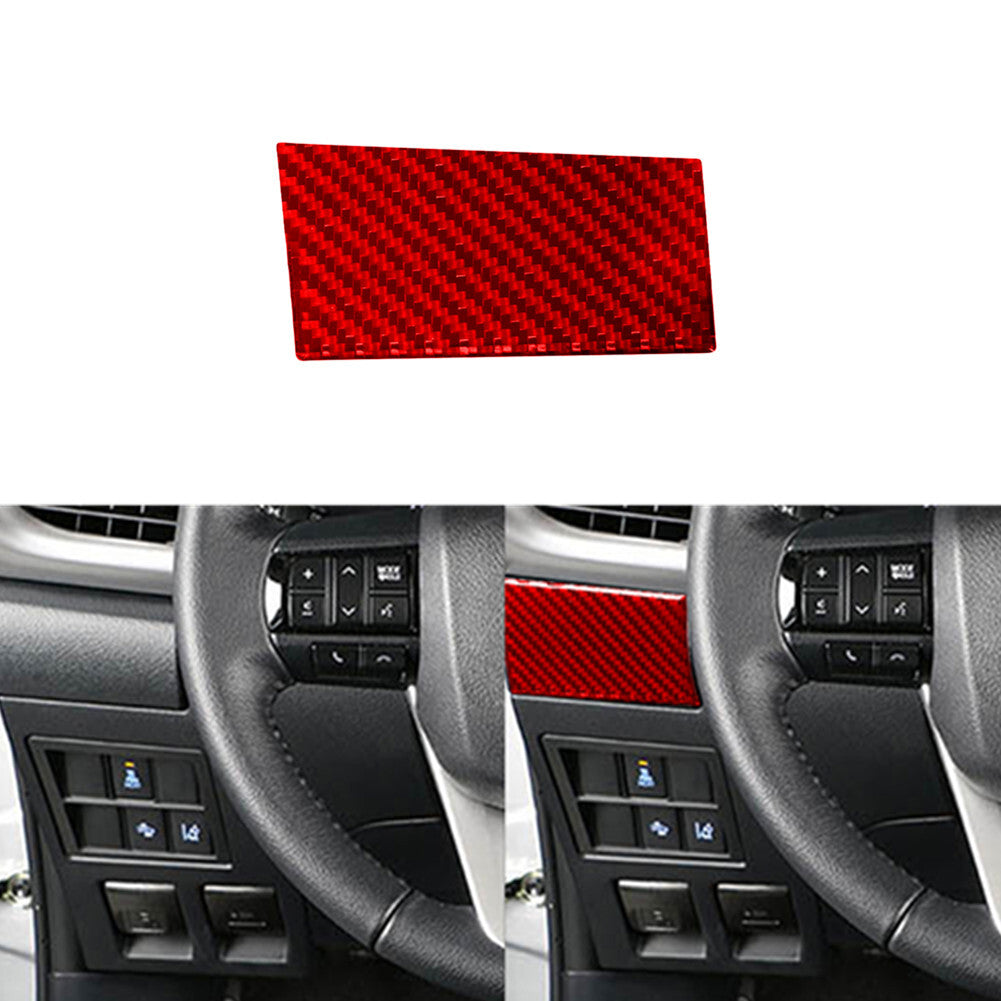 Red Carbon Fiber Left Of Steering Wheel Cover Trim for Toyota Hilux 2015-2021