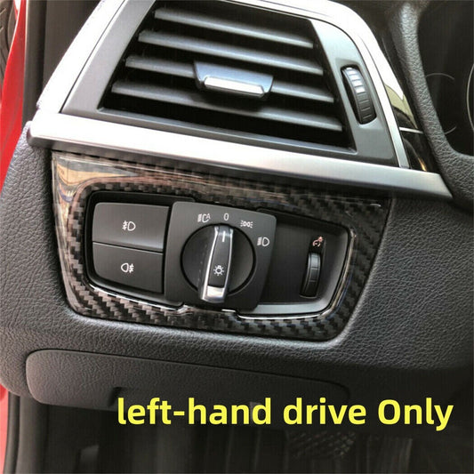 for BMW 3 Series f30 Carbon Fiber Interior Headlight Control Switch Trim Sticker