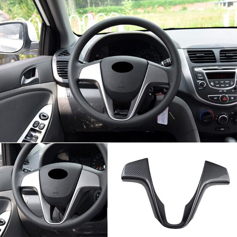 for Hyundai Accent 2012-2017 Steering Wheel Sheet Cover Trim Carbon Fiber ABS