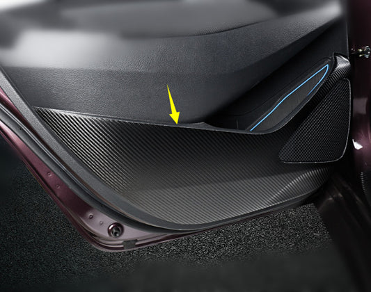 Carbon fiber door Anti Kick Pad Protect Cover trim for Toyota for Corolla 2019-2023