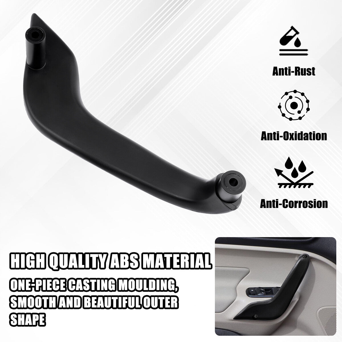 2-piece set of interior front door handles suitable for Ford Fiesta 2011-2020 power windows.