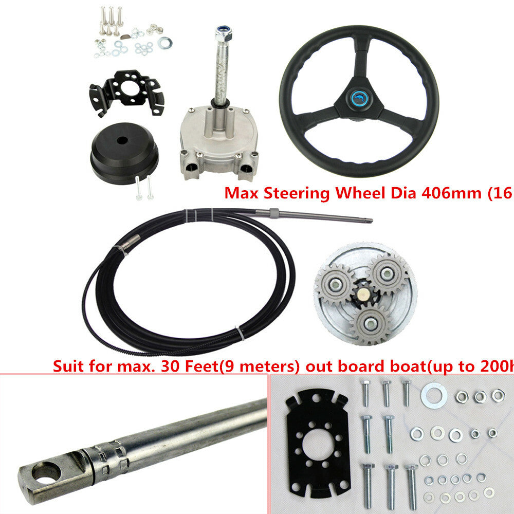 14-foot planetary gear outboard steering and steering cable, wheel diameter 406 mm/16- n