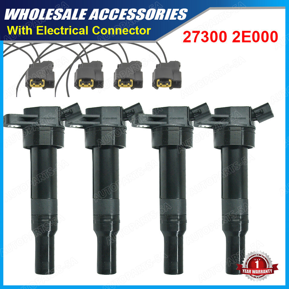 4-piece ignition coil and connector kit suitable for: for Hyundai for Elantra for Tucson , for Kia Forte Soul