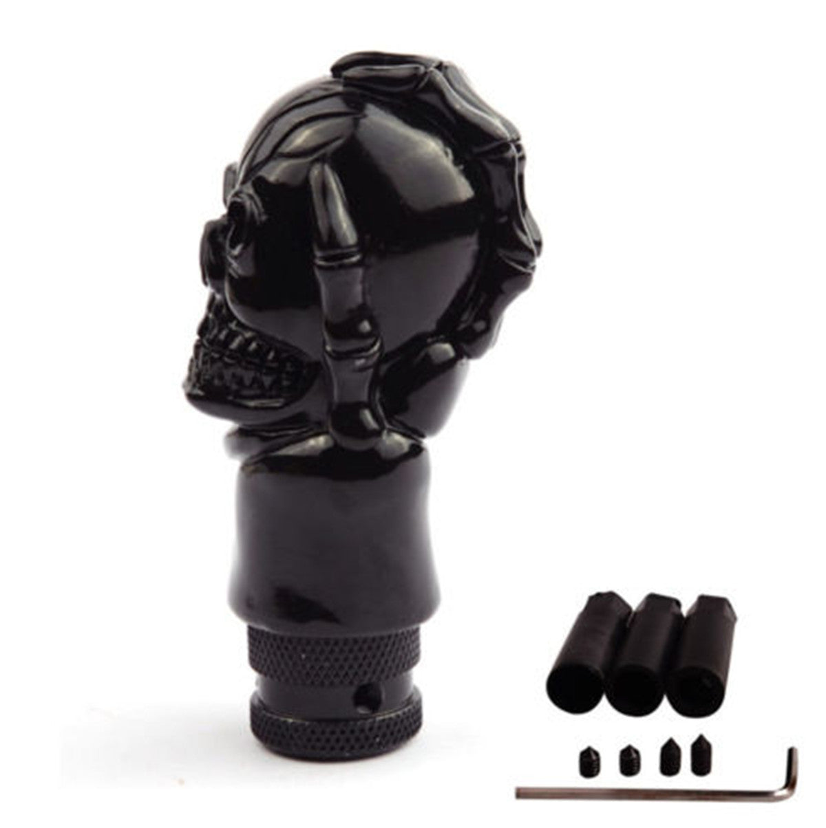 Shift Button Black Skull Metal Shift Lever Stick Cover For Car SUV Q