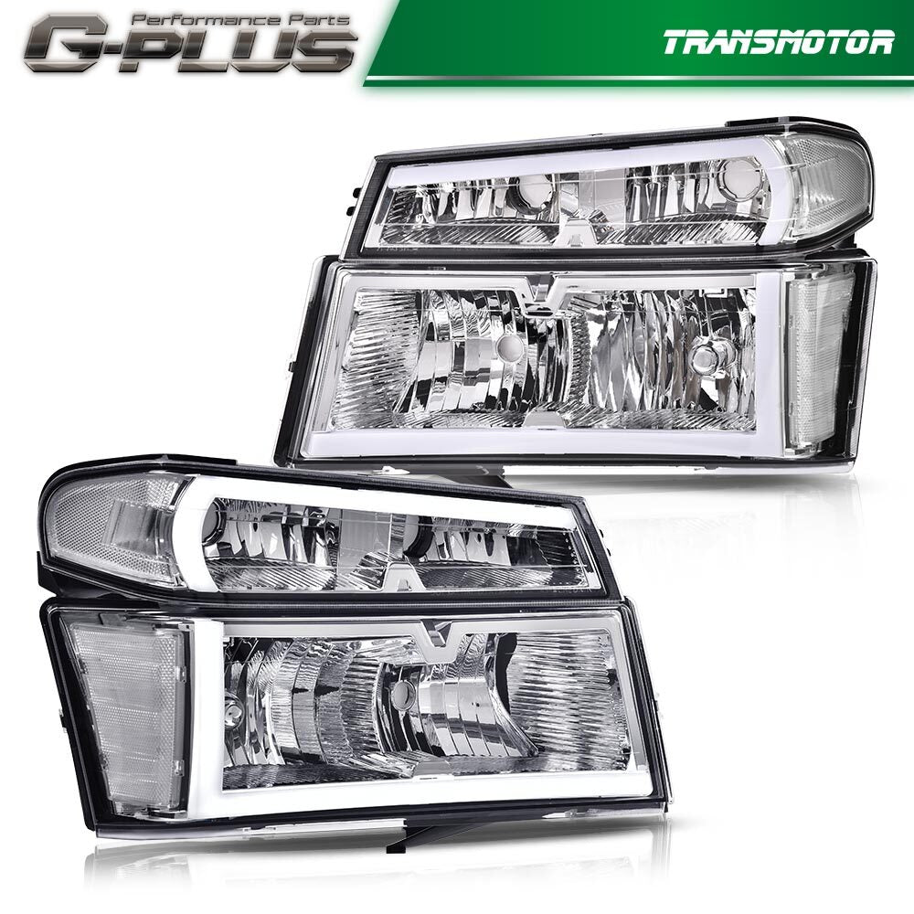4-pack headlight assembly fits 2004-12 for GMC for Canyon / for Chevy Colorado anti-collision lights - v