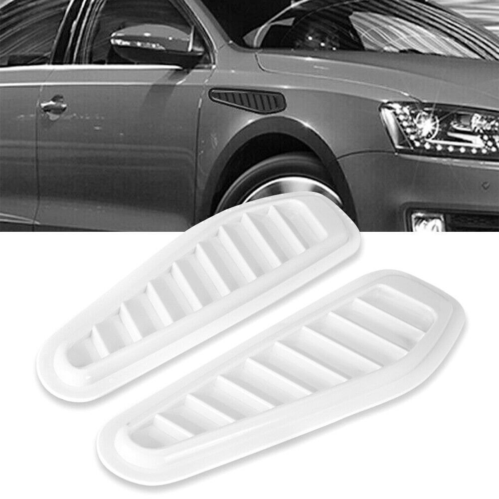 Universal Decorative Air Flow Intake Decor Hood Scoop Vent Bonnet Cover White
