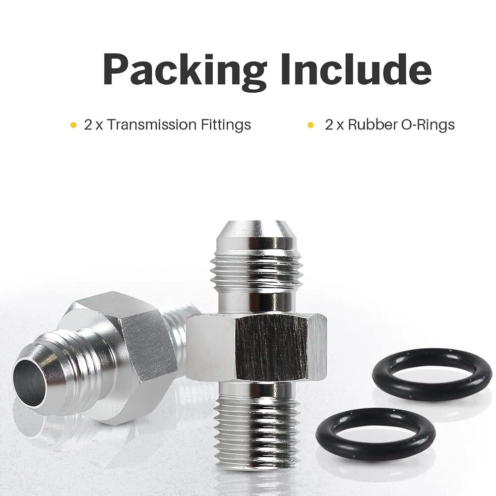 2 x 6AN Transmission Oil Cooler Adapter Fittings For GM Turbo 350,400,700R,4L60E