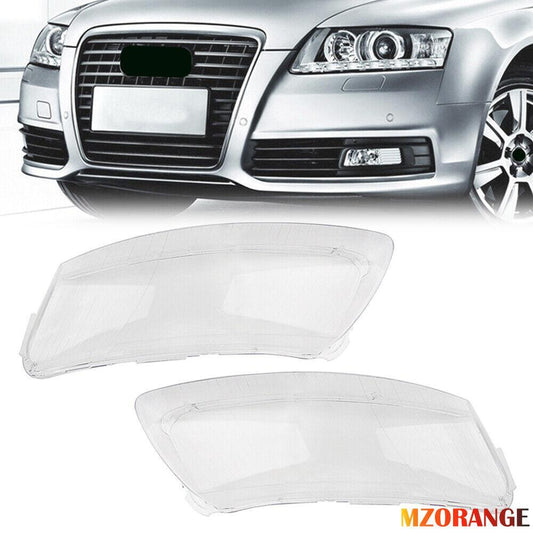 2¡Áfor Audi A6 C6 2004-2011 Headlight Glass Lens Cover Left+Right NEW