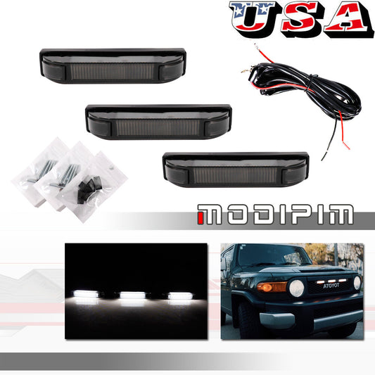 Smoked white front DRL/daytime running light kit for 2007-2014 FJ Cruiser- v