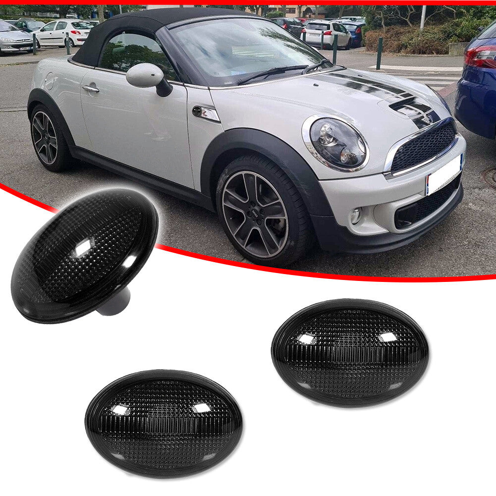 Suitable for 07-15 for Mini Cooper R55 R56 R57 R58 R59 smoked black lens side marker light 2X- v