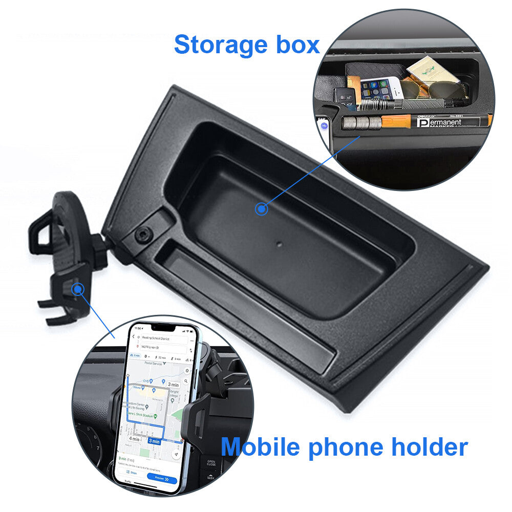 Upgrade phone holder mount for 2011-2017 for Jeep for Wrangler dashboard storage box tray - n