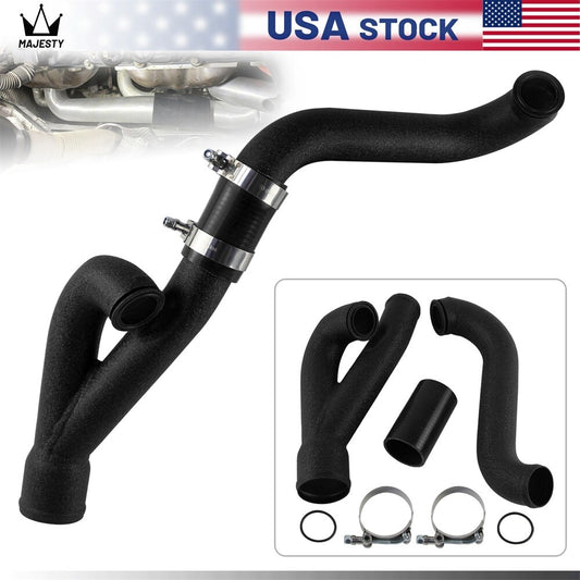 2 Aluminum Turbo Outlet Charge Pipe Kit For 2007-2013 for BMW 335i 335is N54 Black