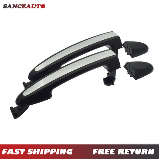 2-pack rear exterior door handles, chrome black, suitable for Hyundai Santa Fe 2007-2012. n