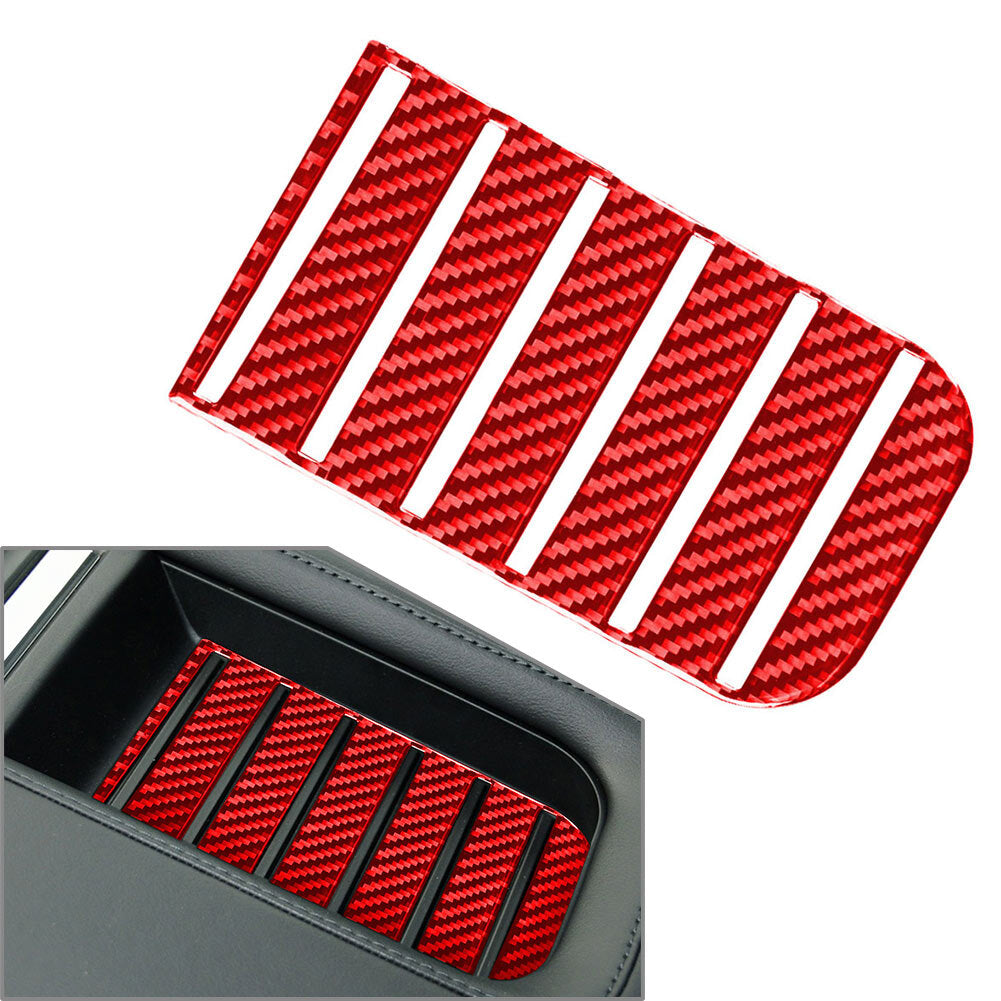 Carbon Fiber Armrest Box Slot Panel Cover Trim FIT for Toyota Tundra 2014-2021