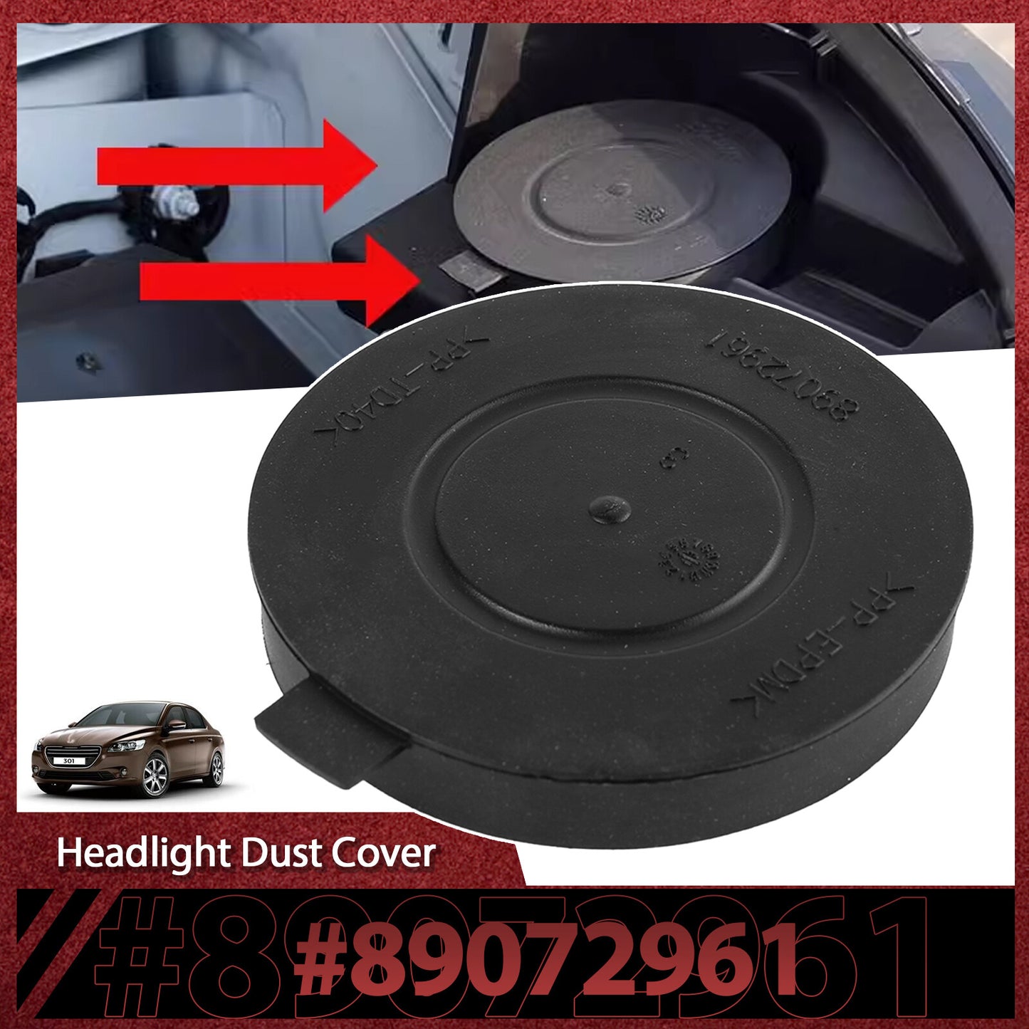 Headlight Dust Cover 89072961 Headlamp Dust Cap for Peugeot 508 3008 4008 5008