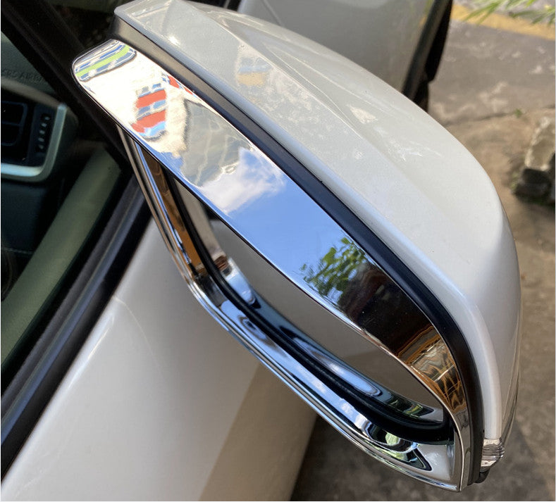 For RAV4 2019-2024 Chrome Rearview Mirror Rain Eyebrow Cover v