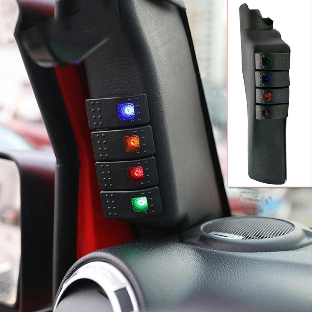 The left-side A-Pillar four-rocker switch Pod panel is suitable for the for Jeep for Wrangler JK. (07-17) n