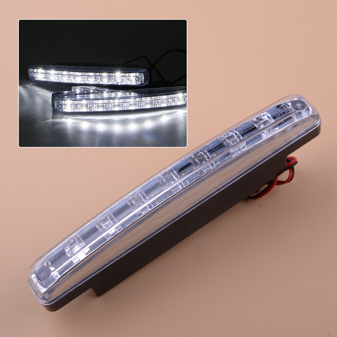 Universal Car 8 LED DRL Fog Driving Daylight Daytime Running Light White