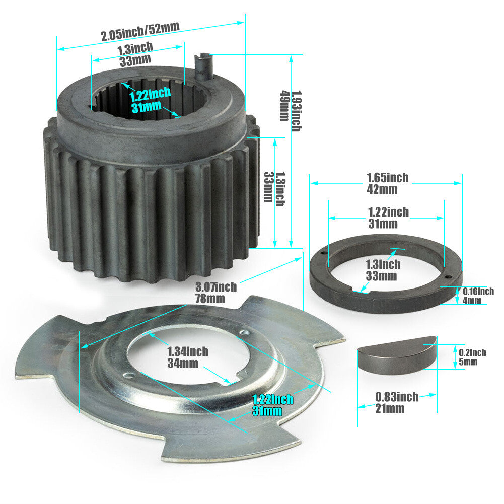 Crankshaft gear sensor blades and spacing kits for Montero Eclipse v