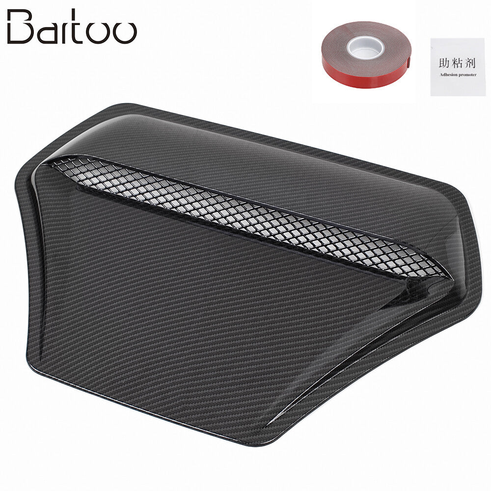 Carbon Universal Car Decorative Air Flow Intake Hood Scoop Vent Bonnet Cover Q