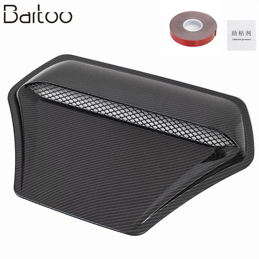 Carbon Universal Car Decorative Air Flow Intake Hood Scoop Vent Bonnet Cover Q
