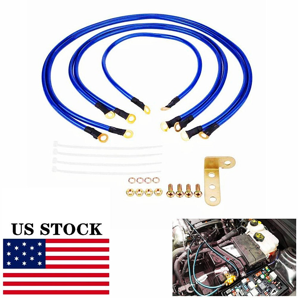 American Grounding Cable Wire Kit 5-Point Automotive Grounding Cable System Grounding Wire Kit n