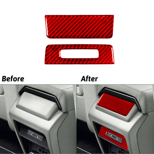 Red Rear Window Switch Buttons Trim Cover Carbon Fiber For Tacoma 2012-15 v